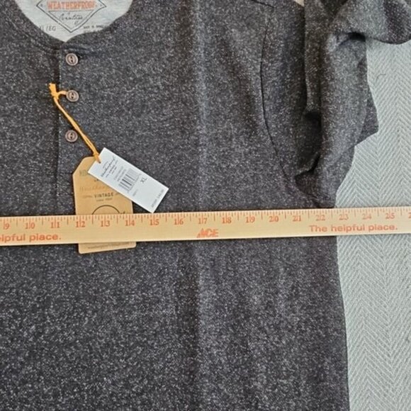 Weatherproof Vintage Shirt Men's Henley XL Black Heathered Long Sleeves NWT - Picture 9 of 14